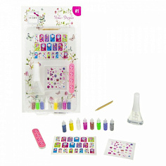 Lukky Т16791 "Нэйл-Дизайн" 1 набор д.дизайна ногтей c прозрачн.лаком 5,5 мл,с сух бл для ногтей 1 