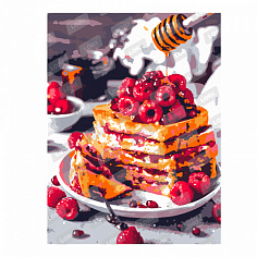 LORI Кпн-129 Картина по номерам на картоне 28,5*38 см "Медовый десерт"