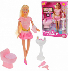 8200 pink Кукла Defa Lucy. Набор: "Ванная". аксесс. 9 предм.