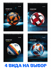 ПП-Б40-7023 Блокнот А6 40л # РАЗНЫЕ ФУТБОЛЬНЫЕ МЯЧИ 5 на гребне , Проф-пресс