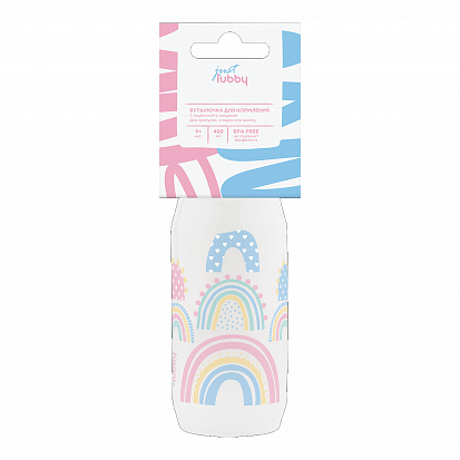 Фото товара LUBBY28410 Бутылочка для корм., с труб., от 9 мес, 400 мл, PP, РЕ, сил.