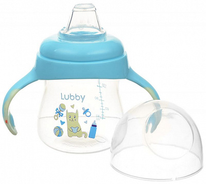 Фото товара LUBBY16403 LUBBY Поильник-непроливайка со сменным носиком"Малыши и малышки",от4 мес.,150мл.