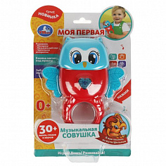 HT1084-R Моя первая игрушка музыкальная совушка.30 песен,стихов,звуков.свет.блист.бат, Умка