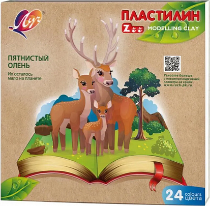 Пластилин ЛУЧ "ZOO", 24цв (12) (30С 1809-08) фото