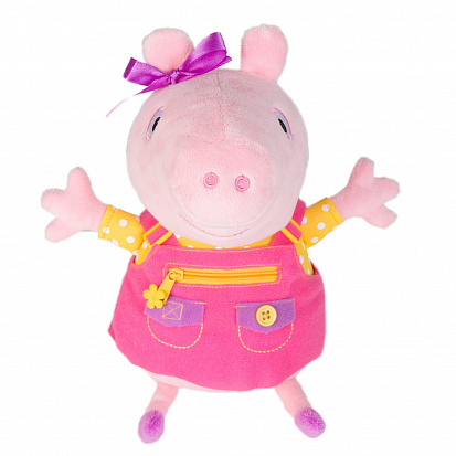 Фото 34797 Свинка Пеппа. Мягкая игрушка Пеппа учит одеваться, звук. ТМ Peppa Pig