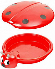 С 203-К Песочница-бассейн с крышкой Божья коровка (красная)