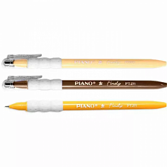 PT-111 Ручка шариковая PIANO "FINELY", 0,5мм, цветной корпус, резиновый держатель, синяя (50/1200) 