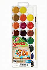 ЭВ-29С1727-08 Краски 24цв. акварель "ZOO" Луч с кист.