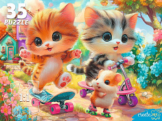 Ф35-3427 ПАЗЛЫ 35 элементов. Спортивные котята (арт.Ф35-3427)