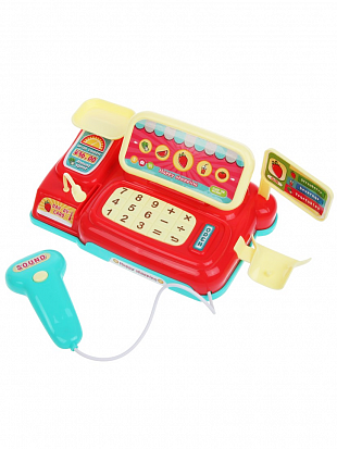 Фото товара 313-1 Игр. набор "Магазин", свет, звук, в компл. предметов 9 шт., эл.пит. ААх2шт не вх. в компл., ко