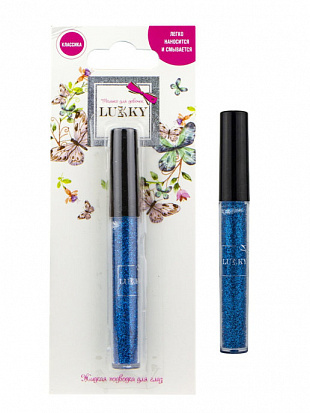 Фото товара LukkyТ16741 жидкая подводка д.контура глаз 2 мл, цв.синий с блёстками, блистер 