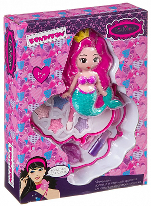 Фото товара ВВ3789 Набор детской декор. косметики Bondibon Eva Moda, BOX 20*26,8*5,5 см; косметичка-русалочка, т