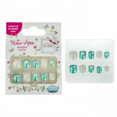 Фото товара Lukky Т19433 Нэйл-Арт наб. #12 Winter Star 10 наклад.ногтей на клеевой основе,кор. (10317120/100122/