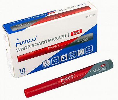 Фото MARCO 8600-10CB red Маркер для сухостираемых досок MARCO "BOARD", красный