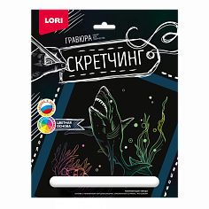 LORI Гр-720 Скретчинг 18*24см Животные "Хищная акула"