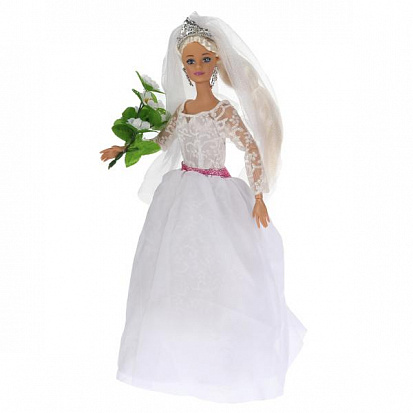 Фото 66001W-1-S-BB Кукла 29 см София невеста, в комплекте букет и расческа ТМ "КАРАПУЗ"