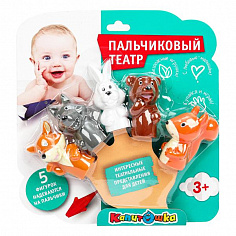 LXFWA-19-NW Игрушка пластизоль для ванны пальчиковый театр лесные обитатели блистер КАПИТОШКА