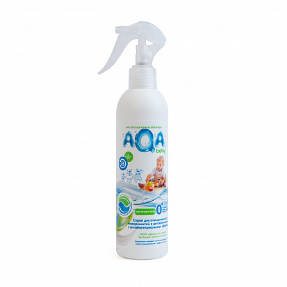 Фото AQA baby Спрей для очищения всех поверхностей в детской комнате с антибактериальным эффектом, 300 мл