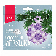 LORI Пз/Бус-027 Новогодняя игрушка. Плетение из бусин "Первый снег"