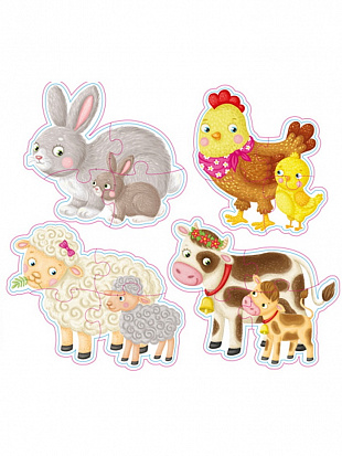 Фото товара П-5804 Пазлы мягкие для малышей МАМА И МАЛЫШ (изолон) (Арт. П-5804)