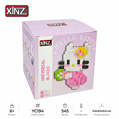 YC194 3D Конструктор из мини-блоков XINZ Sanrio: Hello Kitty с цветком, 545 дет. (YC194)