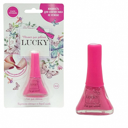 Фото товара Lucky Т11171 Лак цвет 068 Ярко-Розовый , блистер 