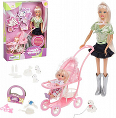 20958 Игровой набор Defa Luсy Маленькая мама, в комплекте 2 куклы, предметов 17шт, кор