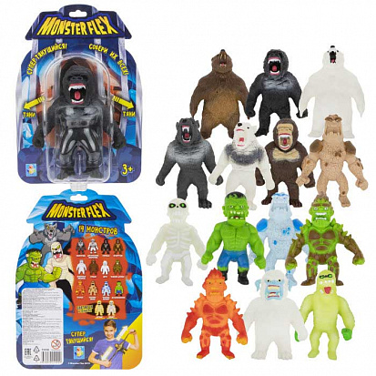1toy Т20937 MONSTER FLEX серия 3 тянущиеся фигурки 15см, 14 видов в ассортименте (10702070/220621/01 фото  в Симферополе купить
