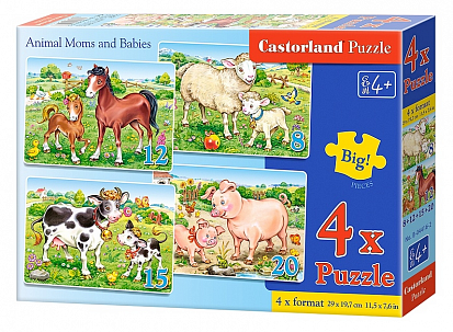 Фото товара Пазлы D3-04416 Домашние животные, 8#12#15#20 деталей, Castor Land