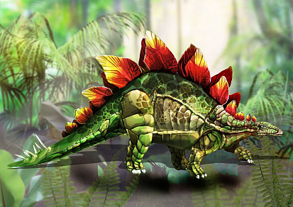 Фото товара MPZCD5-M Collection DINOSAURS.Динозавр Стегозавр. 110 деталей. р-р 28,5 х 18 см. Сред. р-р детали 3,