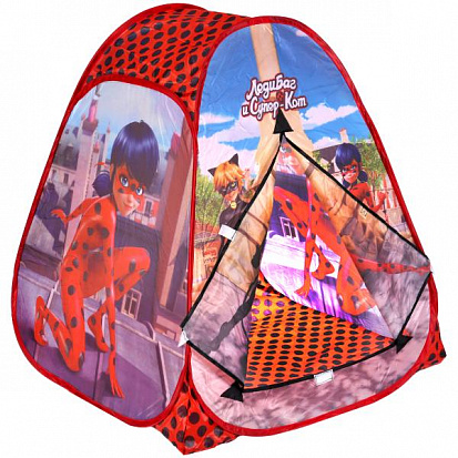 Фото GFA-LB01-R Детская игровая палатка "играем вместе" "леди баг" 81x91x81см в сумке