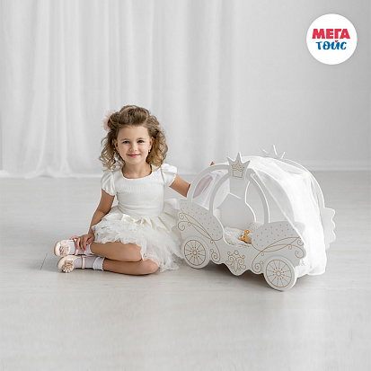Фото МТ 72320 Игрушка детская кровать из коллекции Shining Crown. Цвет: белоснежный шёлк