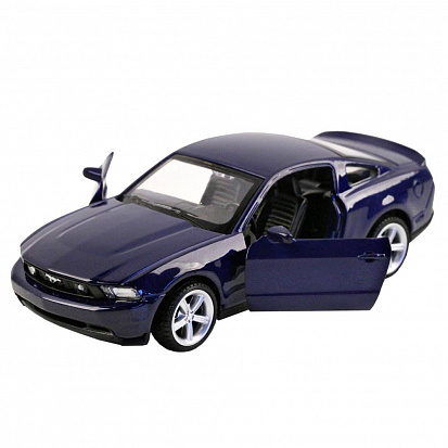 Фото 1200129JB ТМ "Автопанорама" Машинка металл. 1:43 Ford Mustang GT, синий, инерция, откр. двери, в/к 