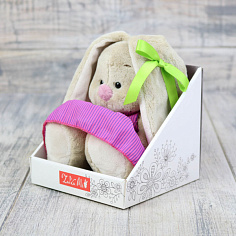 SidX-318 Зайка Ми в розовом платье в полоску (малыш)