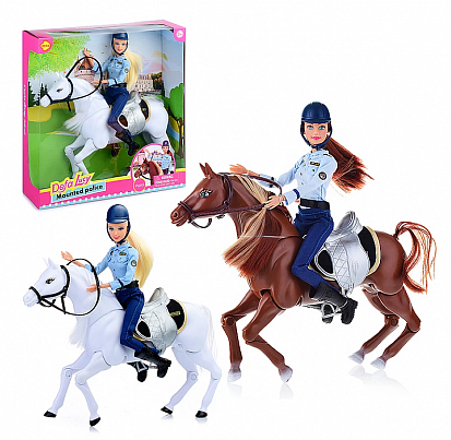 Фото 8420 Кукла "Mounteb polise" с лошадью, в коробке