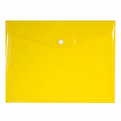 Папка-конверт на кнопке А5+ inФОРМАТ, 180 мкм, пластиковая, желтая (20/120/240) (PK65A5Y) (060892)