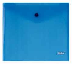 010736 Папка-конверт на кнопке А5 ХАТБЕР, 180мкм, 243*210мм, пластиковая, синяя (AKk_15102) (010736)