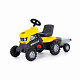 миниатюра ПОЛЕ89328 Каталка-трактор с педалями "Turbo" (жёлтая) с полуприцепом