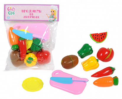 Фото товара IT105215 Набор "Продукты Girl's club" на липучках, в/п 25*21*5 см.
