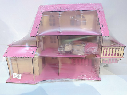 Фото ЭД-070 Сборная игрушка Кукольный домик с качелей,цвет розовый 22*55*37
