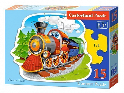 Фото товара Пазлы B3-015153 Паровозик, (15 деталей MIDI) Castor Land
