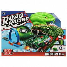 RR-TRK-258-R Игрушка пластик ROAD RACING автотрек Со змеей. 1 машинка, 1 петля, кор. Технопарк