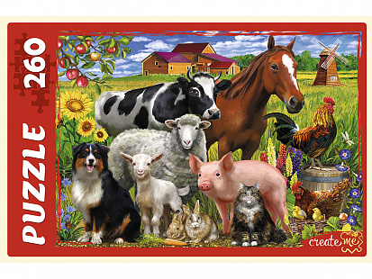 Фото товара П260-7653 ПАЗЛЫ 260 элементов. ДОМАШНИЕ ЖИВОТНЫЕ (Арт. П260-7653)