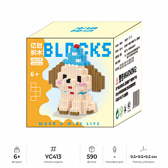YC413 3D Конструктор из мини-блоков XINZ Animals: Кокер-спаниель, 590 дет. (YC413)