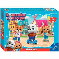 65003 Пазл 15 МАКСИ Контурный Кошечки и собачки 65003 Степ