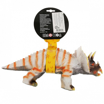 Фото ZY872422-R Игрушка пластизоль динозавр трицератопс 33*12*16 см, хэнтэг ИГРАЕМ ВМЕСТЕ