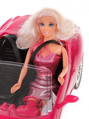 Фото 8228 pink Кукла Defa. Набор: "Автоледи". 1 кукла, 2 предм.в компл. , кор.