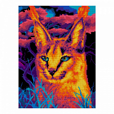 LORI Ам-049 Алмазная мозаика 30*40 см (частичное заполнение) "Яркая рысь"