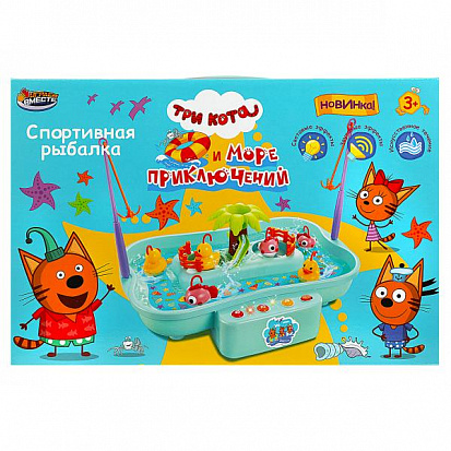 1711V077-R Игра рыбалка Три Кота кор.37,5*25*7,3см ИГРАЕМ ВМЕСТЕ фото