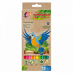Карандаши цветные ЛУЧ "ZOO", 12цв., шестигранные, пластиковые (48) (29С 1740-08)